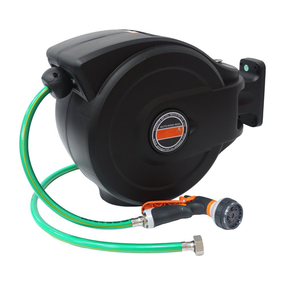 Автоматическая втягивающаяся катушка для шланга, настенное крепление, барабан для воды для садового полива, инструмент для распыления воды для улицы