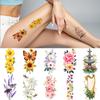 9 шт. Временные татуировки Наклейки с временными татуировками Лилии Георгины Цветущая сакура Для мужских бедер Рук