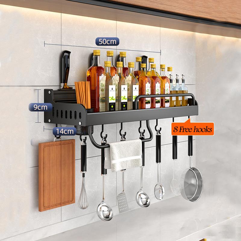 Кухонная полка без удара, новая настенная многофункциональная трубка для хранения приправ, палочек для еды, настенные кухонные аксессуары