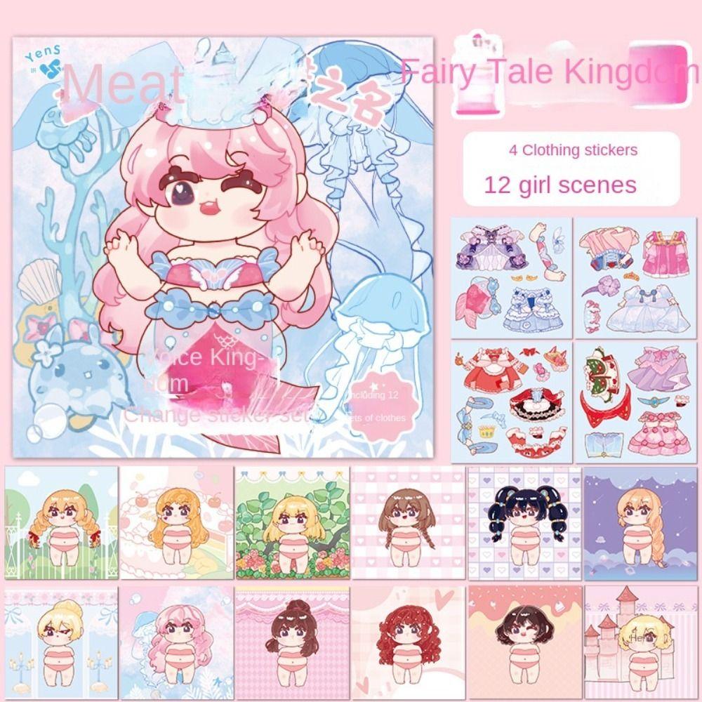 Cartoon Dress Up Sticker Paper Dress-up Outfit Stickers Painting Book Stickers  Kids