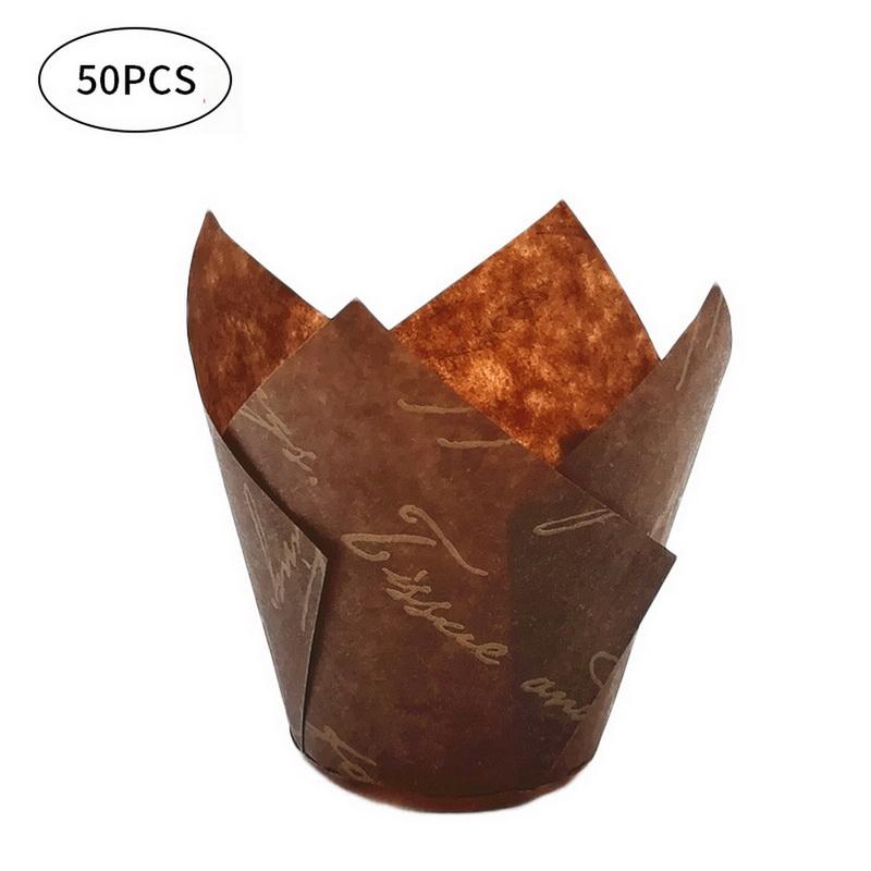 Бумажный формочек для кексов, формочек для выпечки, для свадебных вечеринок, кексов-тюльпанов, бумажных стаканчиков для кексов, маслостойких оберток для тортов