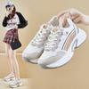 Повседневные удобные кроссовки для женщин, прогулочные туфли на толстой платформе, женские спортивные теннисные туфли со шнуровкой, противоскользящие, из искусственной кожи, для тренировок и бега