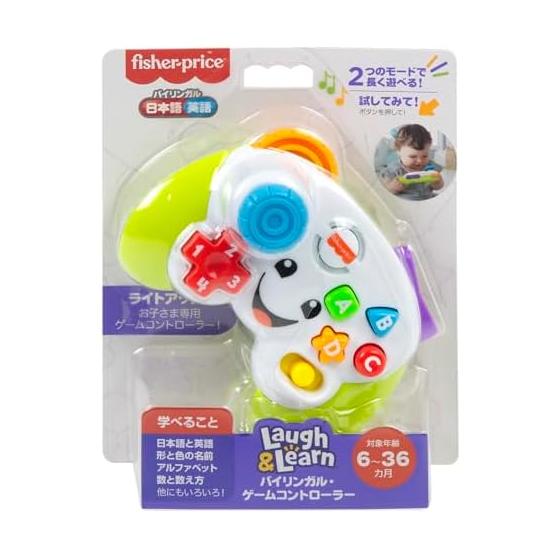 Fisher Price двуязычный игровой контроллер игрушка для малышей/малышей развивающая/обучающая игрушка цифры английский язык от 6 месяцев и старше JFH38