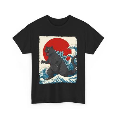 Смешная футболка Catzilla – Графическая футболка «Кот встречает Годзиллу» для мужчин и женщин