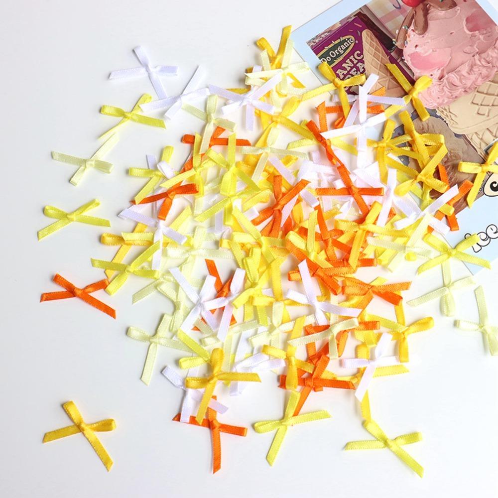 100pcs Mini Ribbon Bows Solid Color Gift Wrapping Bowknot Flowers Bows Ties  DIY Craft Scrapbooking