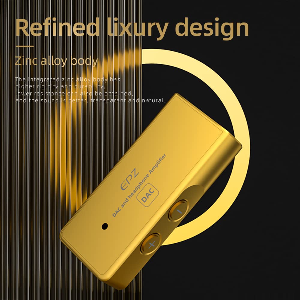 Портативный усилитель для наушников Hifi Kingdom EPZ TP30 Dual Android, только тип C, 32 бит/768 кГц/DSD512, выход 3,5 мм и 4,4 мм, (ЗОЛОТО)