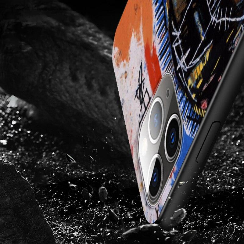 Мягкий черный чехол для телефона Jean Michel Basquiat Art Graffiti для Apple iPhone 13 12 11 SE XS XR X 7 8 6 5 S mini Plus Pro MAX 2020