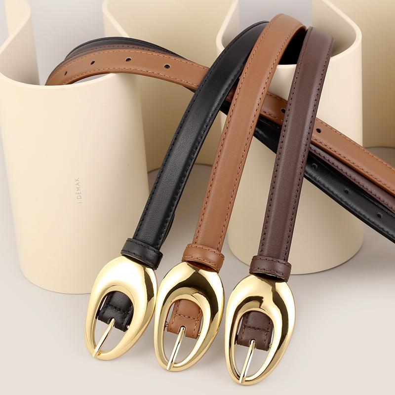 Women'S Leather Belt Niche Literary Pin Buckle Decorative Jeans Belt Women