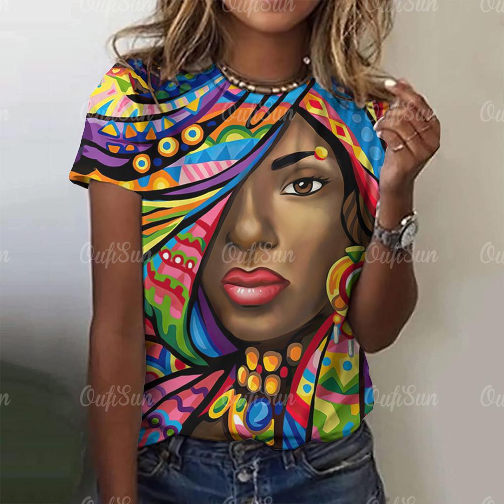 Винтажная футболка, женская летняя футболка с круглым вырезом и забавным принтом, повседневная свободная 3d футболка, элегантные топы с короткими рукавами большого размера Y2k