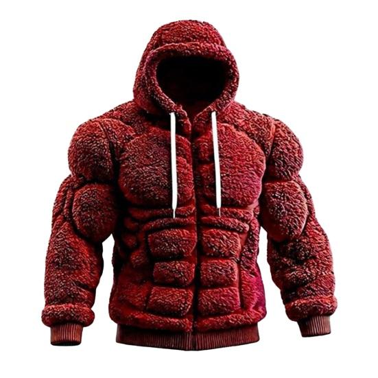 Мужская толстовка с мышцами Реалистичная 3D-печать Пуловер Свитшот Мускулистый Теплый Пушистый Толстовка с капюшоном для вечеринки Уличная одежда