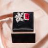 Кольцо Camellia Luxury Color Treasure с имитацией рубина для женщин