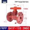 FRPP Red Plastic Corrosion-Resistant Ball Valve for Pharmaceutical and Chemical Use.