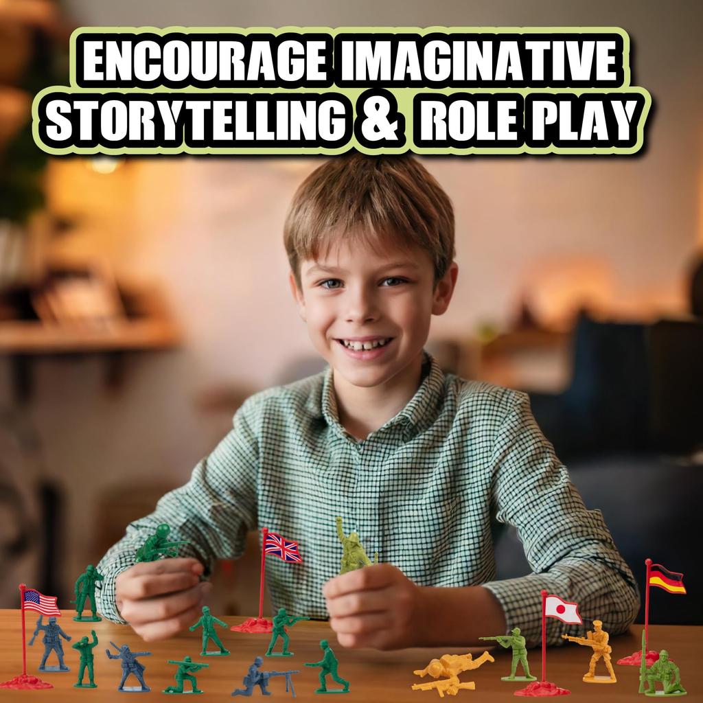 SCS Direct Piece Set of Army Soldiers World War II Big Bucket Army Men Action Figures Soldiers 200+