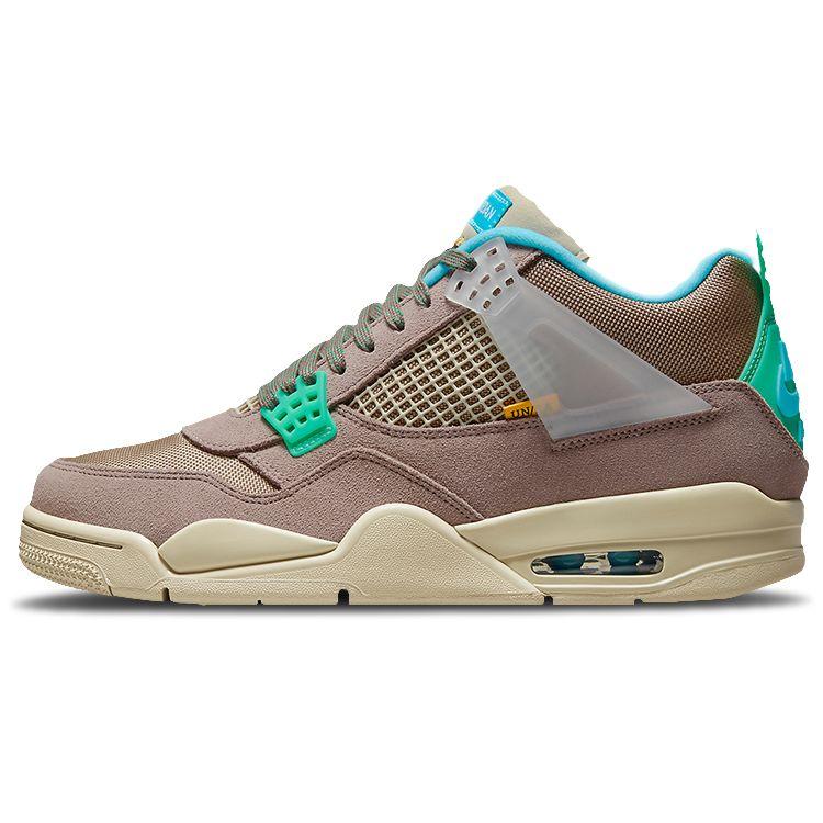 Union LA X Air Jordan 4 Retro Taupe Haze Unisex Sneakers Tan Blue-Fury Khaki DJ5718-242
