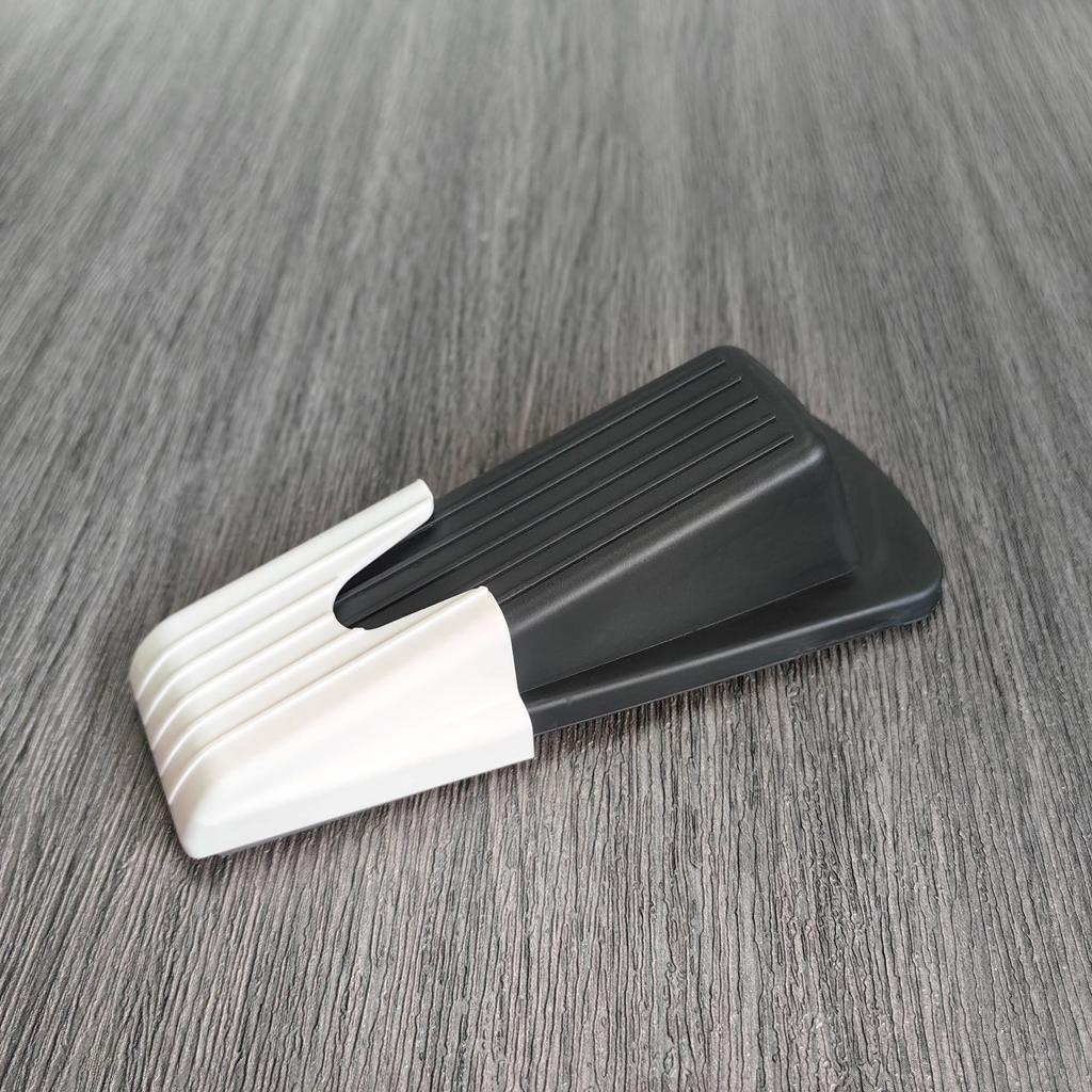 Silicone Safety Door Stopper with Metal Alloy Rubber Door Stop Wedge Works Quite Hold Heavy Doors Firmly by Non-Skid Base Grip