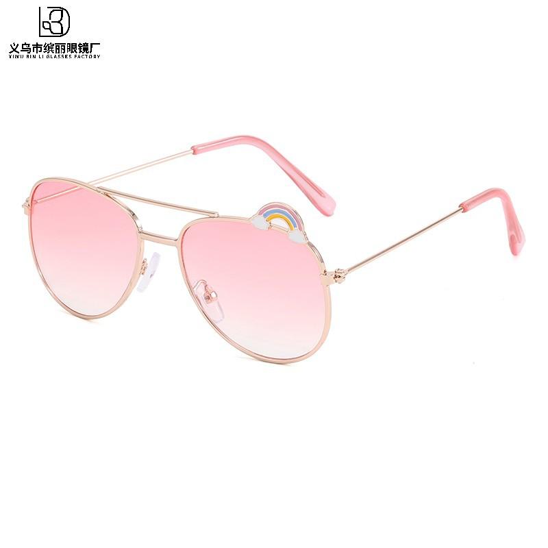 Fashion Children'S Sunglasses Cute Rainbow Double Beam Baby Sunglasses Sun Protection Uv Protection Glasses