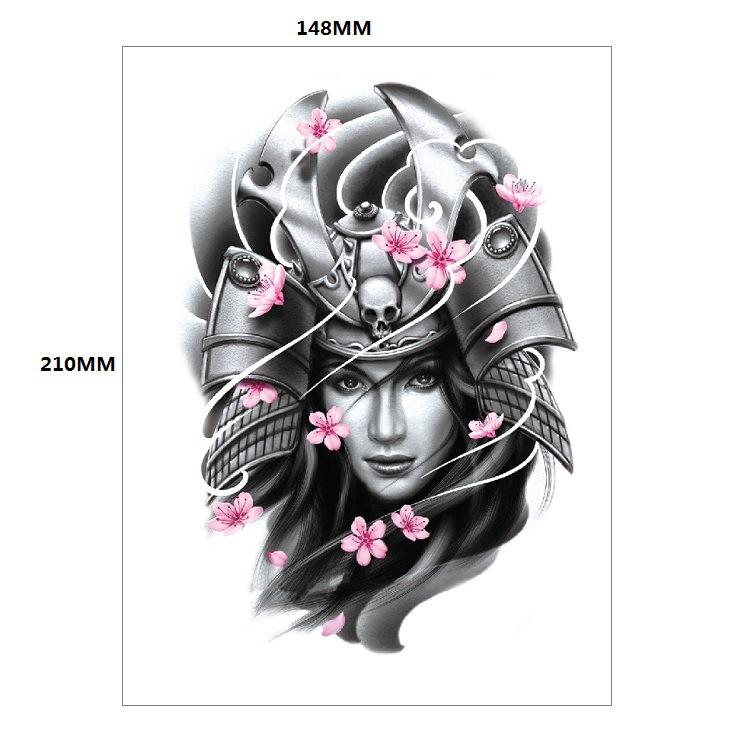 Традиционная красивая женщина персонаж слезы гейши цветная вода переводная цветочная рука анти-реальная татуировка наклейка татуировка