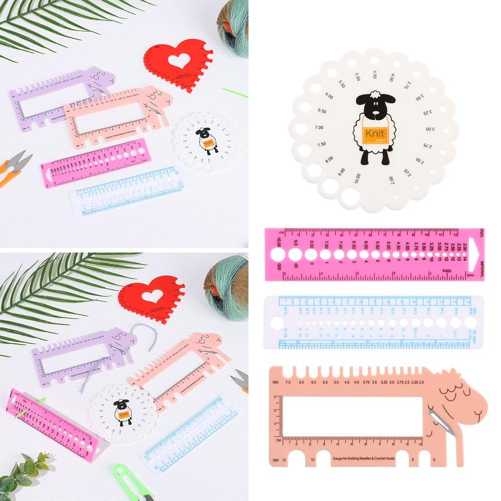 Practical Sheep Head With Cutting Head Ruler Tool For Knitting Needles Gauge Ruler Crochet Hooks