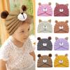Cute Bear Ear Baby Hats Autumn Winter Warm Soft Knit Newborn Hat Toddler Infant Bonnet Widproof Boys Girls Caps Accessaries 0-2Y