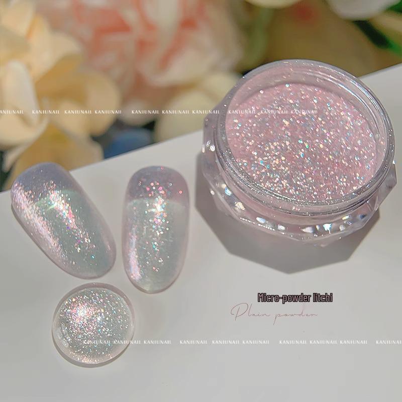 Фееричная мерцающая пудра для ногтей - Ледяной прозрачный нюдовый хайлайтер для ногтей салонного качества