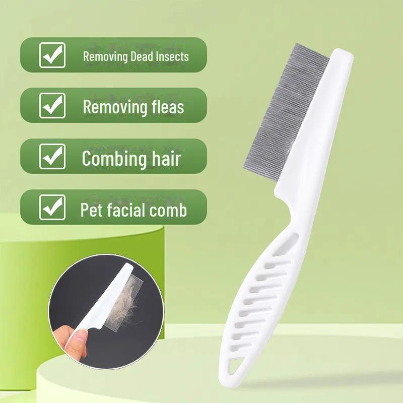 Pet Flea Removal and Grooming Comb: Dense Tooth Steel for Cats & Dogs