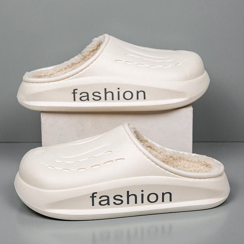 Модные зимние мужские тапочки, пушистые, домашняя обувь, мягкие, легкие, нескользящие, удобные, для дома, парные зимние теплые сабо