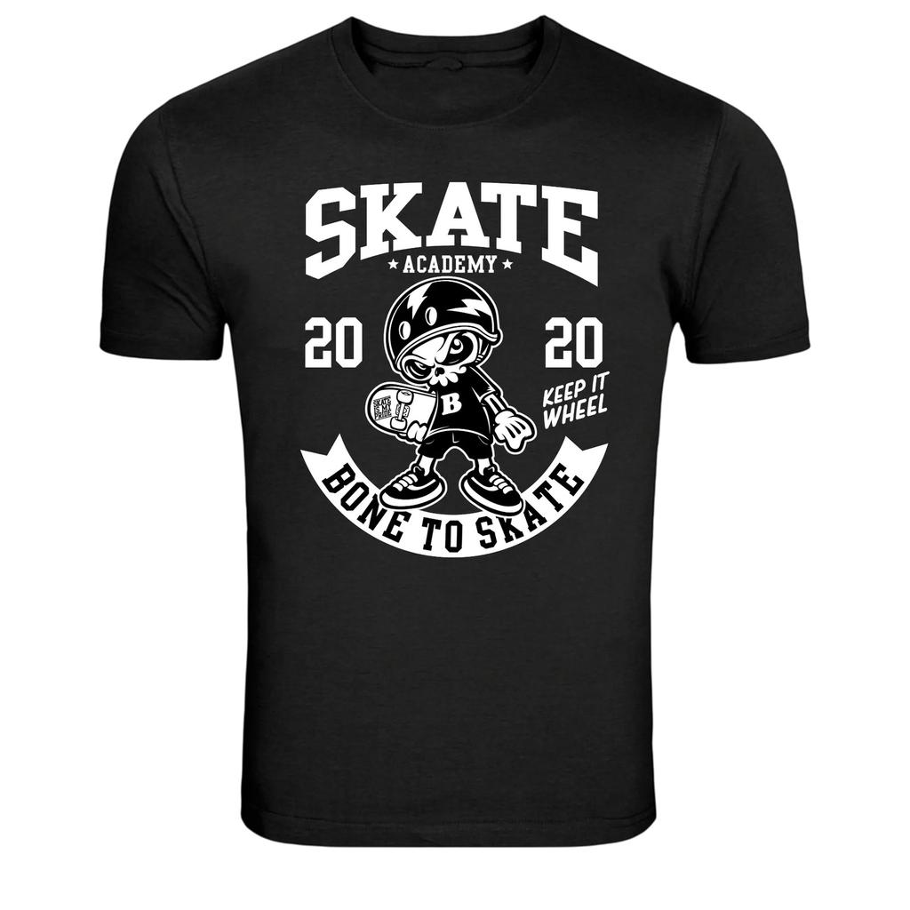Skate Academy Кость для катания Череп Скейтборд Футболка