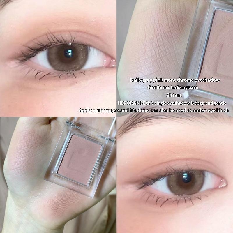 Мини Матовые Тени для век Персиково-Розовые Румяна Натуральные Коричневые Контур для лица Водостойкие Стойкие Блестящие Матовая Основа под тени База Макияж