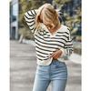 Осенне-зимний женский свитер, полосатый свитер, мягкие удобные теплые повседневные топы с длинными рукавами