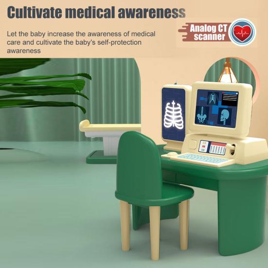 Детский набор врача с настоящим компьютерным томографом, стетоскопом, медицинскими инструментами, обучающий ролевой набор игрушек для мальчиков и девочек 3-6 лет