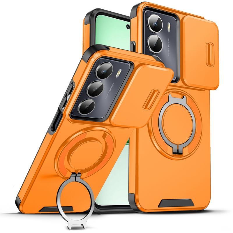 Для Realme C75 4G Чехол Автомобильный Магнитный Держатель Кольцо Броня Ударопрочный Фунда Для OPPO Realme C75 C 75 RealmeC75 Защитная Крышка Камеры