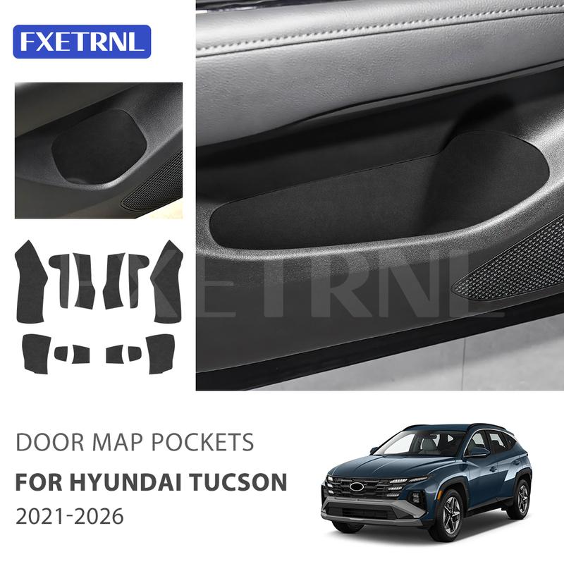 Премиум Замша/Поли Для Hyundai Tucson NX4 2024 2025 2026 Автомобильные Передние Задние Двери Кармашек для Карты Наклейка Внутренняя Отделка