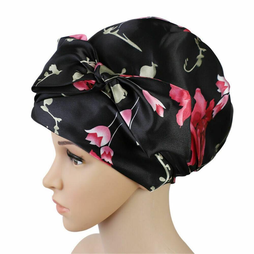 Cover Hat Head Cover Satin Turban Hair Bonnet Shower Cap Silk Night Sleep Cap Soft Satin Bonnet