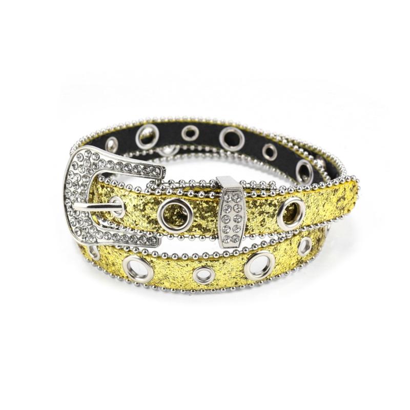 Подростковый пояс с пайетками для джинсов, регулируемый ремень на талию с пряжкой-булавкой, пряжка со стразами, широкий пояс на талию, женский пояс для юбки