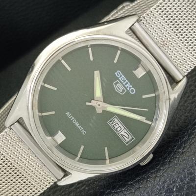 ВИНТАЖНЫЕ МУЖСКИЕ ЧАСЫ SEIKO 5 AUTOMATIC 6309A ЯПОНИЯ С ЗЕЛЕНЫМ ЦВЕТОМ ЦИФЕРБЛАТА a701525-5