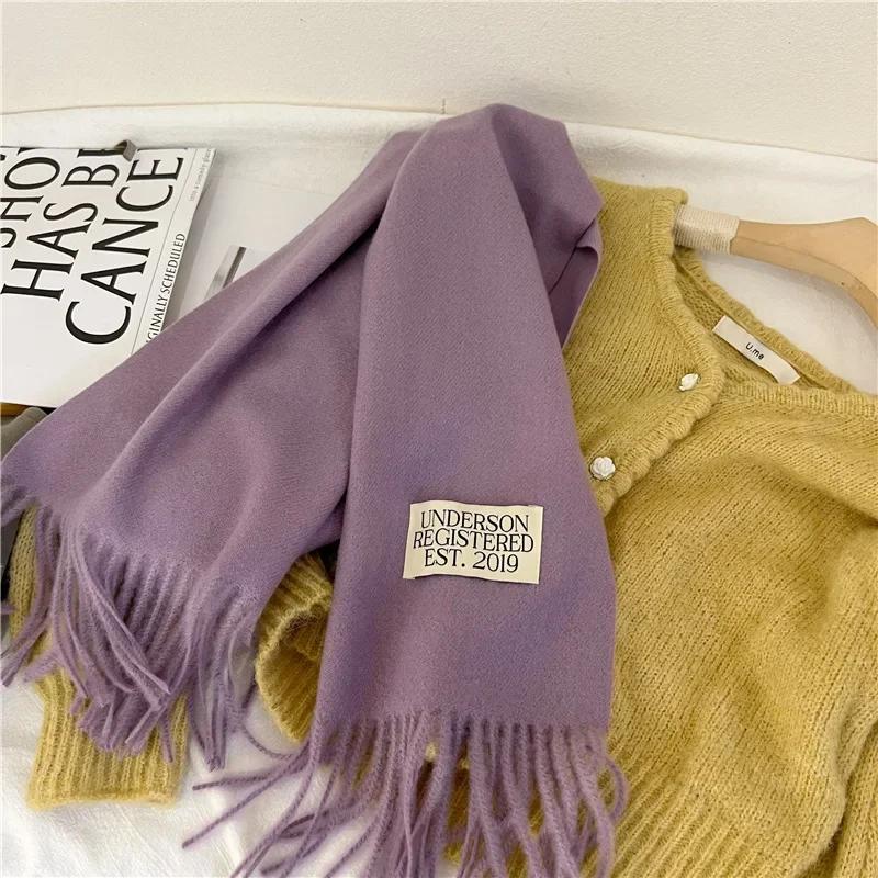 Purple Is Very Good To Match The New Solid Color Imitation Cashmere Scarf In Autumn and Winter of Dongdaemun, South Korea