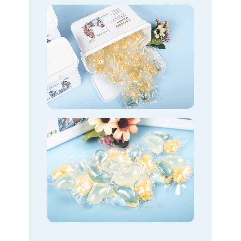 Три в одной коробке с гранулами геля для стирки, стойкие ароматизированные гранулы, мягкое и удаляющее клещей моющее средство для стирки с множественными эффектами