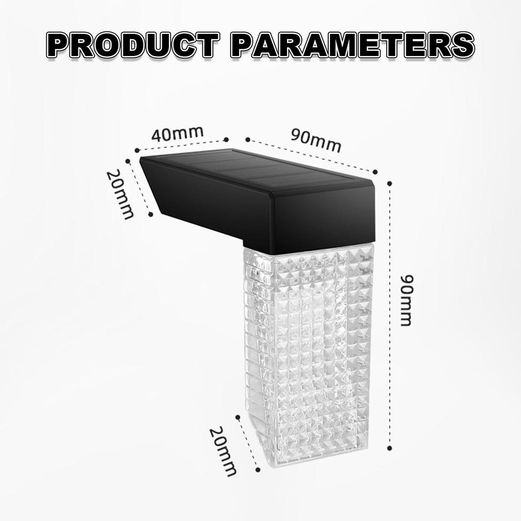 Прямоугольные солнечные палубные светильники, водонепроницаемые светодиодные лампочки RGB и теплый белый 1,2 В 2,4 Вт, ABS, Pc, лампа с питанием от ПК, интеллектуальная дорожка для улицы