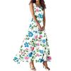Женское летнее повседневное модное платье с принтом, платье без рукавов с V-образным вырезом
