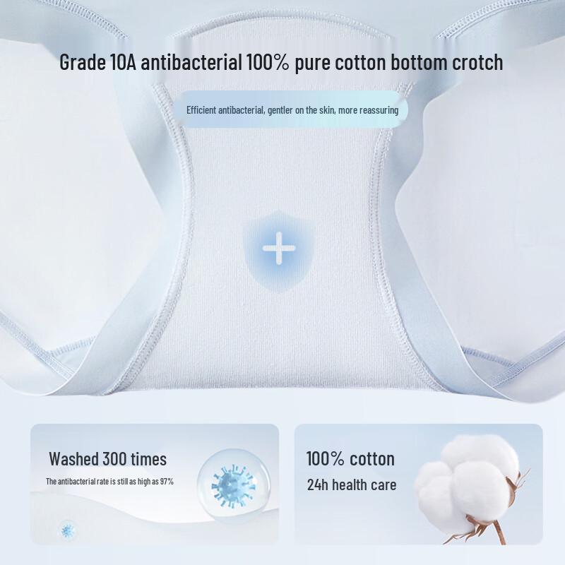 Miiow Women's Ice Silk Seamless Antibacterial Briefs