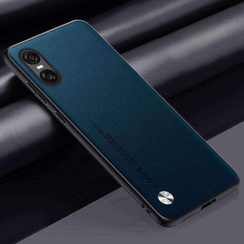 Plain PU Leather Case for Sony Xperia 10VI 1VI Matte Back Cover Silicone Shockproof Soft Edge Protection Phone Cases for Xperia 10 1 VI 5V 10v 1v