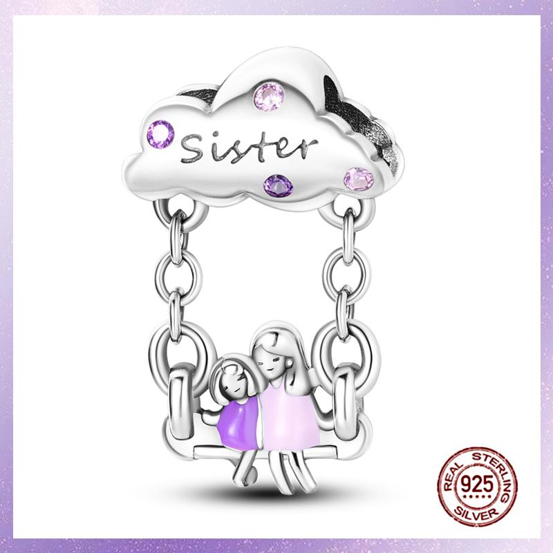 Фиолетовые Шармы Медный Fit Оригинальный Подвесной Браслет Бабочка Стекло Сердце Перо Клип Шарм Подвеска Светящаяся Бусина DIY Ювелирные Изделия