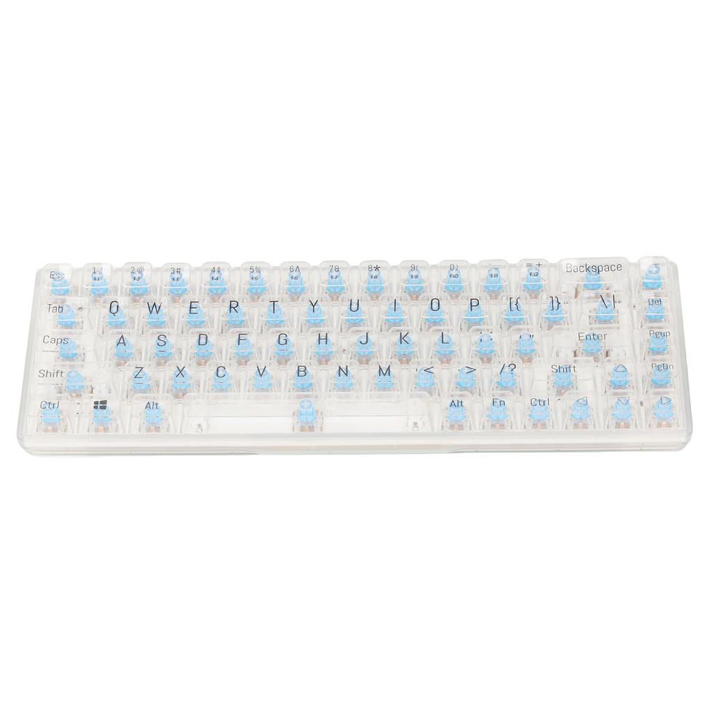 60 Percent Mechanical Keyboard for Android System Transparent RGB 68 Keys Wired PC Gaming Keyboard