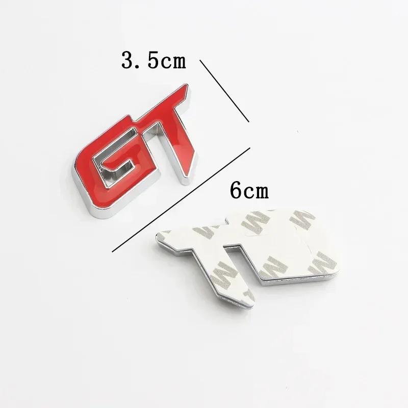 3D Metal GT Letters Car Front Grille Rear Trunk Fender Emblem Badge Sticker Decals Styling Accessories