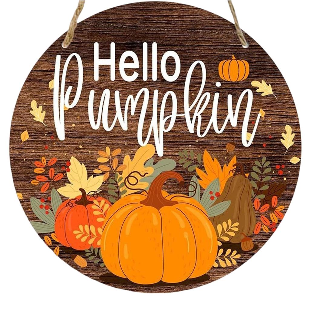 Pumpkin Wooden Welcome Door Hanging, Home Window Wall Decoration