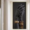 African Black and Gold Hands Holding Jewelry Posters and Paintings On African Art Canvas Printed On Art Pictures On the Wall No Frame