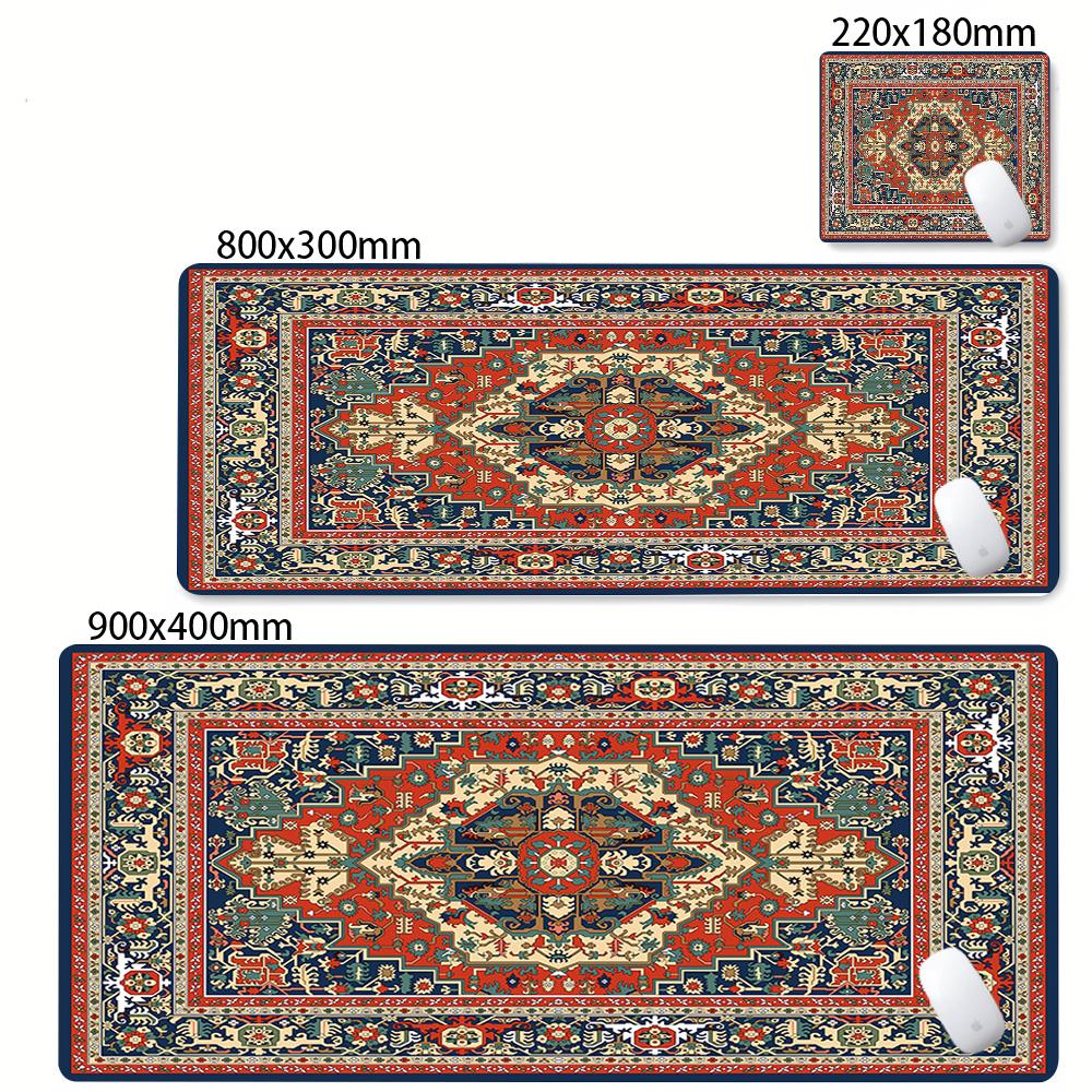 Retro Persian Pattern Mouse Pad Large AntiSlip Rubber Gaming Mousepad Durable Table Mat Edge Office And Gamer Long Desk Mats