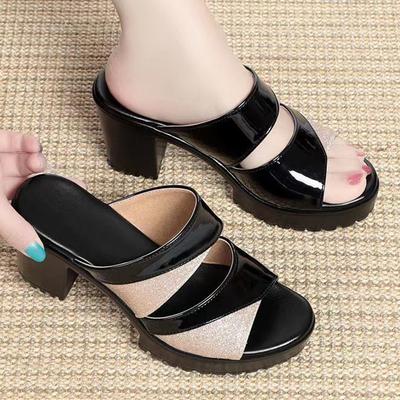 Платформа Женские Тапочки Туфли на Высоком Каблуке Массивные Для Ходьбы Уютные Лодочки Платье Женские Сандалии Дизайнерские 2025 Тренд Mujer Zapatos