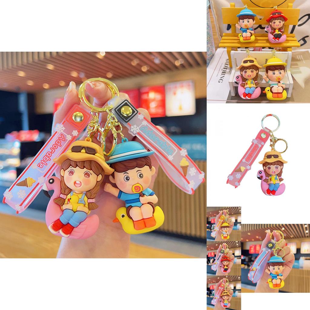 Adorable Cartoon Animal Keychains Soft Rubber Key Rings Cute Couple Gifts