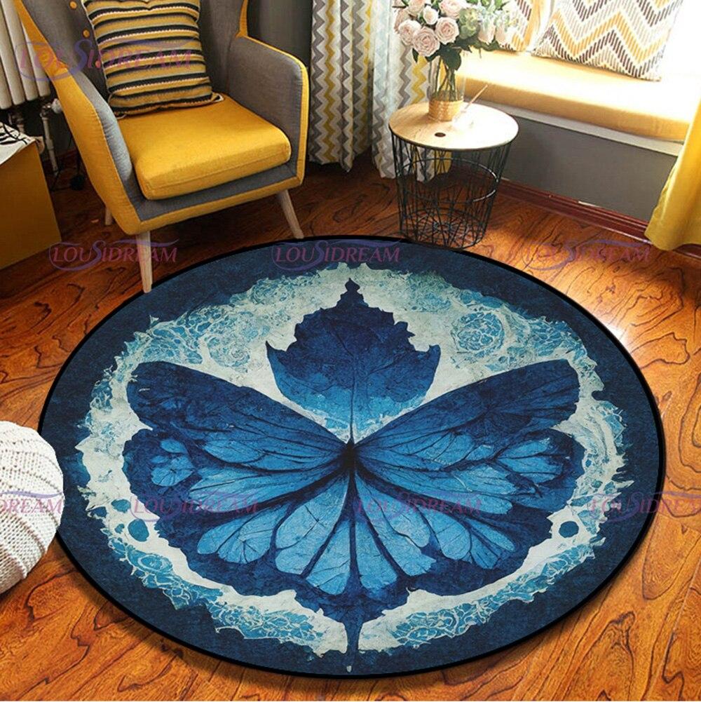 Круглый ковер с геометрическими символами «Цветок жизни», священный духовный прикроватный коврик для спальни, нескользящий напольный коврик, домашний декор для гостиной, ковер